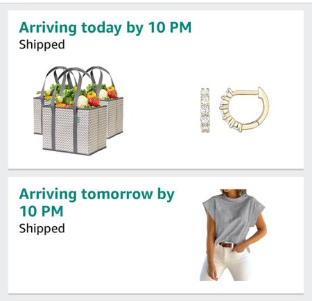 My latest Amazon order: 3 pack- large, reusable grocery tote with handles (foldable) // 14k gold plated Cubic Zirconia Huggie Hoop Earrings // Cap sleeve, loose fit basic tee 

#LTKfindsunder50 #LTKstyletip #LTKhome