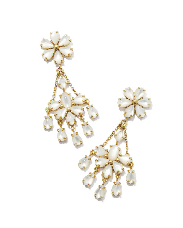 Wrangler® x Yellow Rose by Kendra Scott Laurel Vintage Gold Statement Earrings in Ivory Mother o... | Kendra Scott