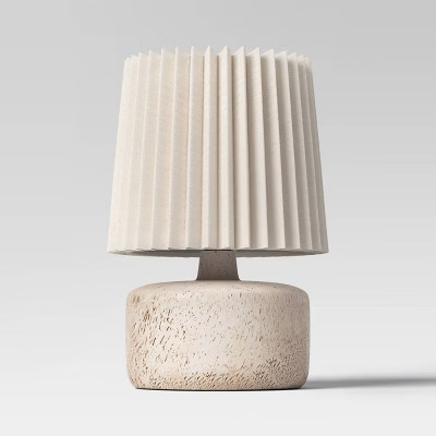 Mini Faux Wood Table Lamp with Pleated Shade - Room Essentials™ | Target