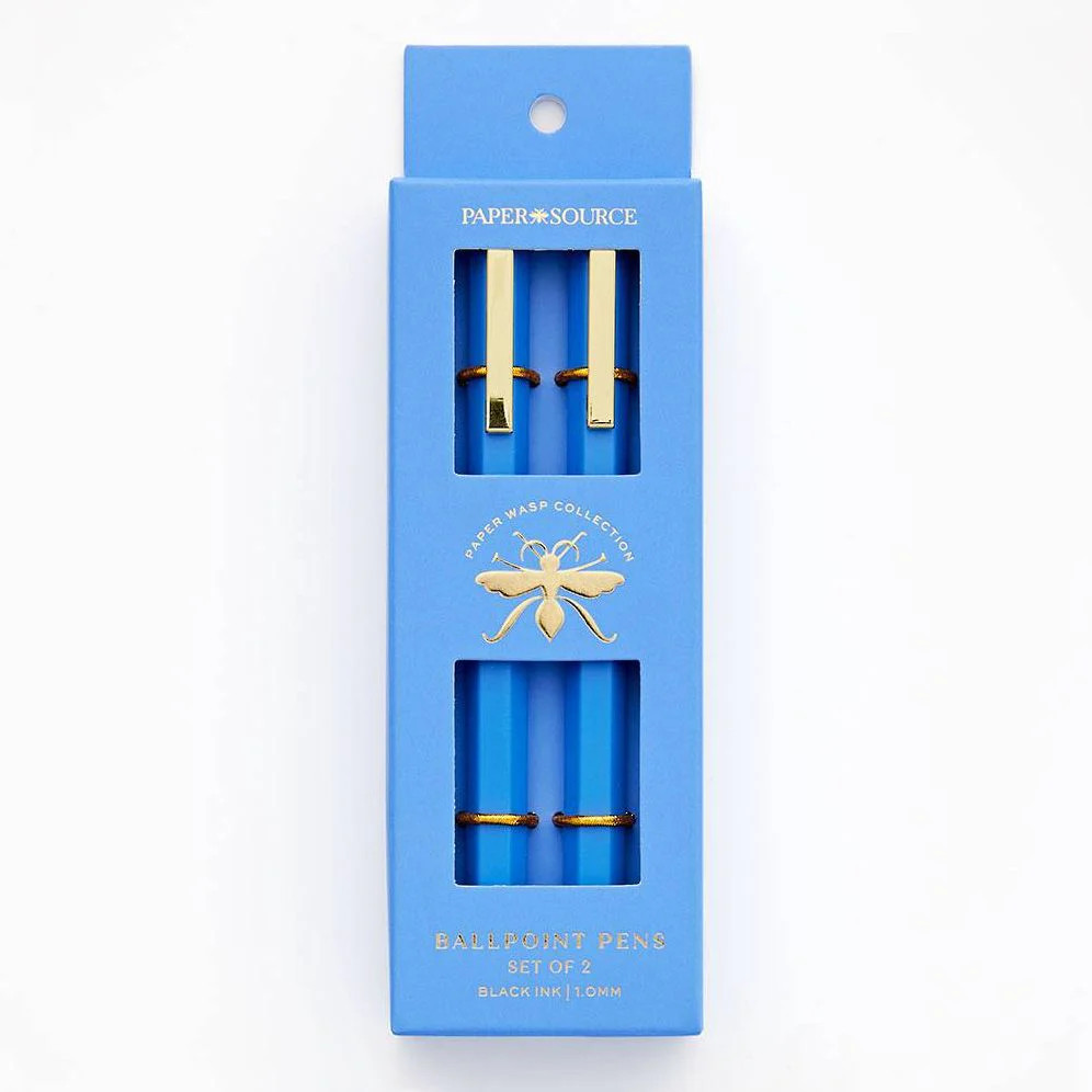 Paper Wasp Blue Ballpoint Pen S/2 - Limited Edition | Paper Source