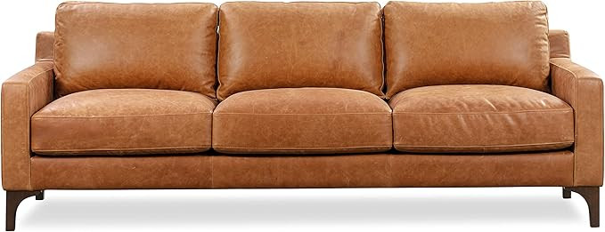 POLY & BARK Sorrento Sofa in Full-Grain Pure-Aniline Italian Leather, Cognac Tan | Amazon (US)