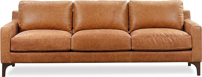 POLY & BARK Sorrento 85" Sofa in Full-Grain Pure-Aniline Italian Tanned Leather in Cognac Tan | Amazon (US)