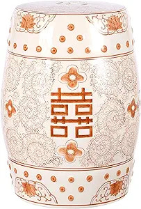 JONATHAN Y TBL1013D Double Happiness 18" Chinoiserie Ceramic Drum Indoor/Outdoor Garden Stool Boh... | Amazon (US)