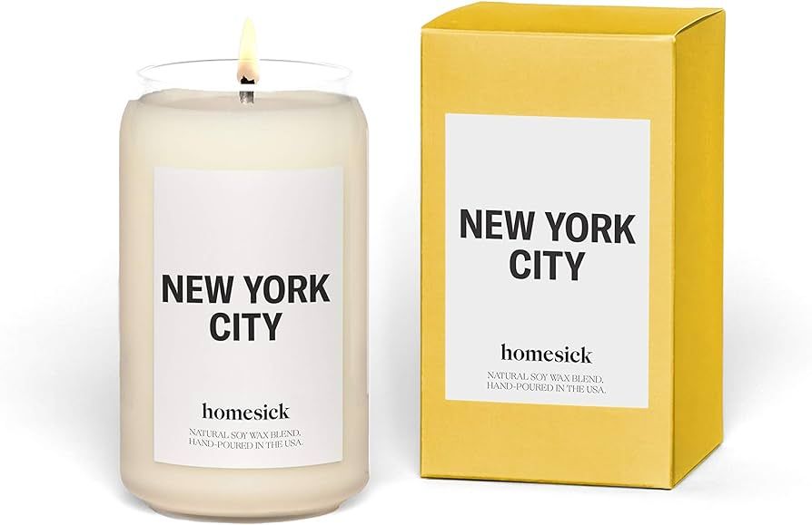 Homesick New York City Scented Candle - 13.75 oz Lemon, Grapefruit & Jasmine Scented Natural Soy ... | Amazon (US)