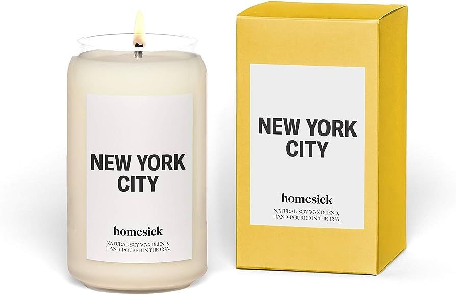 Homesick New York City Scented Candle - 13.75 oz Lemon, Grapefruit & Jasmine Scented Natural Soy ... | Amazon (US)