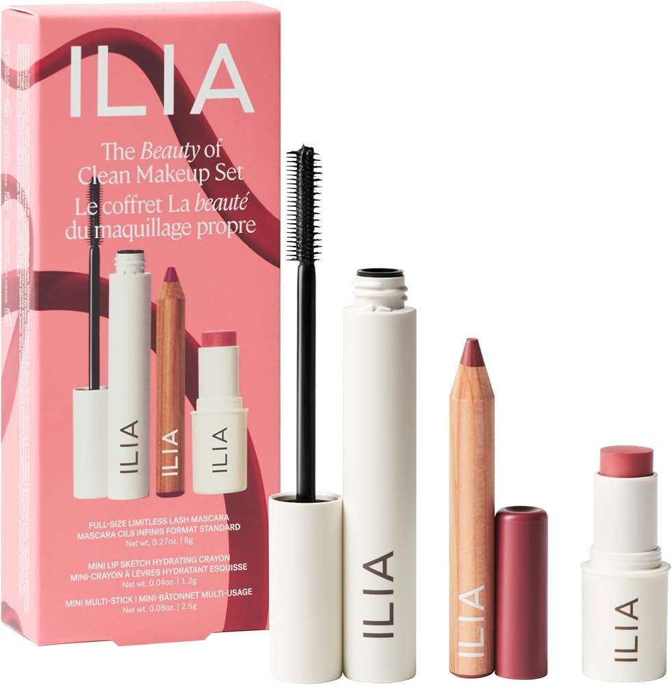 ILIA - The Beauty of Clean Makeup Set | Limitless Lash Mascara, Lip Sketch, Multi-Stick | Non-Tox... | Amazon (US)