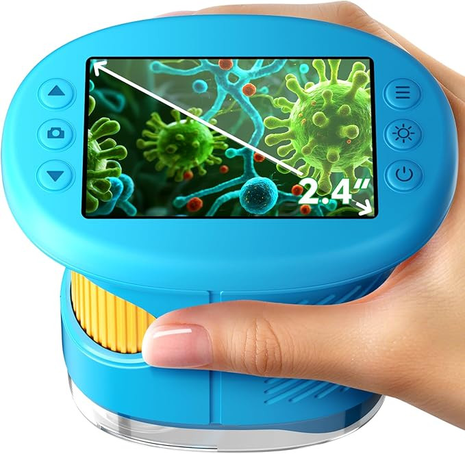 Odatay 4K 1000X Digital Microscope for Kids with Long Distance Viewing & 2.4" Screen, Portable Ha... | Amazon (US)