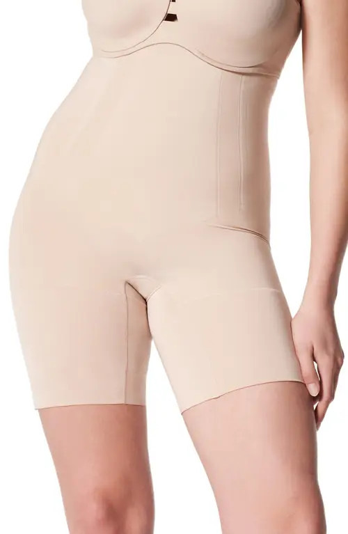 SPANX® SPANXsculpt™ OnCore High Waist MidThigh Shorts in Soft Nude at Nordstrom, Size X-Small | Nordstrom