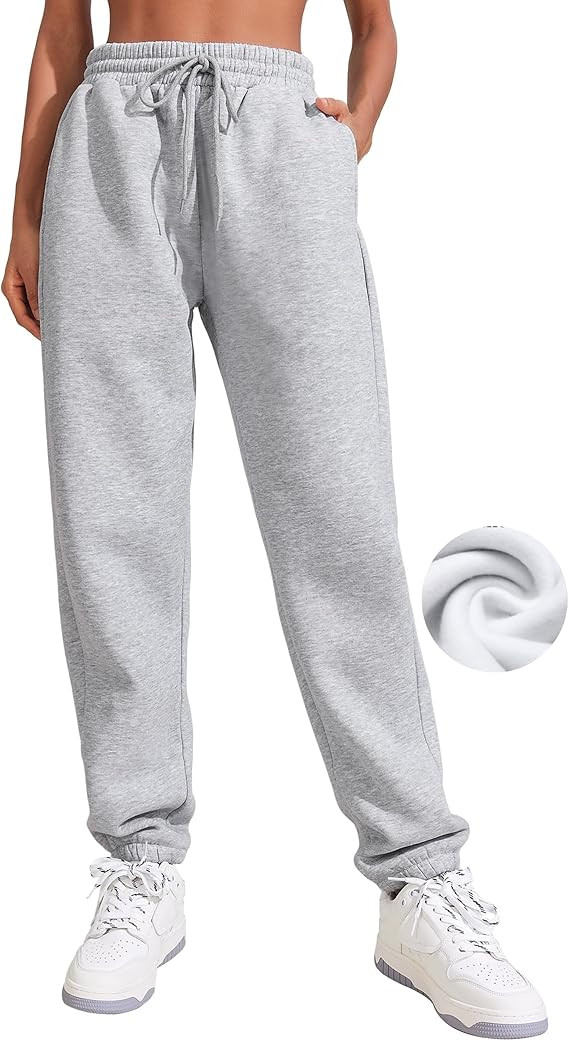 Pinspark Women's Fleece Lined Sweatpants 2023 Winter Joggers Athletic Pants Casual Thick Warm Tro... | Amazon (US)