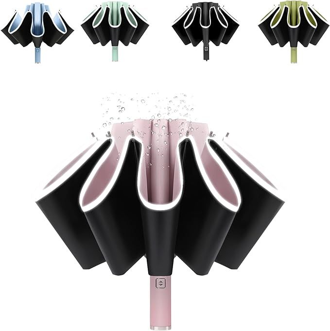 UV Umbrella Protection Sun Compact Windproof Reverse Umbrella’s for Rain-Automatic Folding Inve... | Amazon (US)