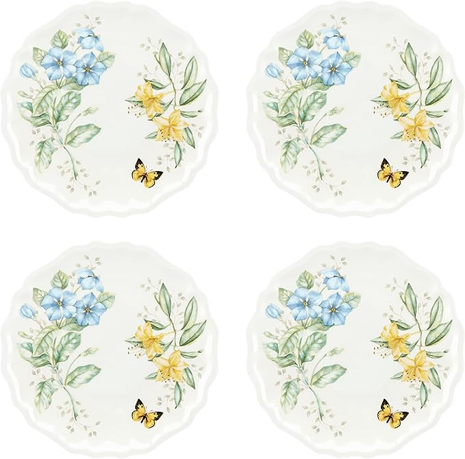 Lenox 856373 Butterfly Meadow Melamine 4-Piece Dinner Plates, Lightweight Melamine Material | Amazon (US)