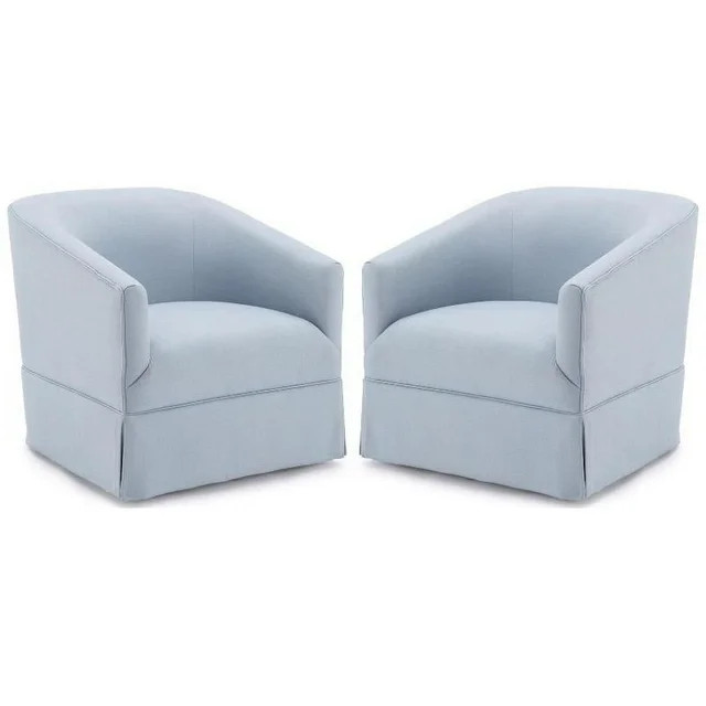 Home Square Polyester Fabric Swivel Accent Chair in Sky Blue - Set of 2 | Walmart (US)