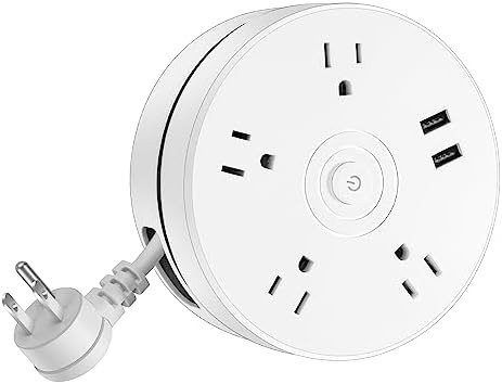 Retractable Power Strip with 6ft Extension Cord, 4 Outlets + 2 USB Ports - Portable for Travel, H... | Amazon (US)