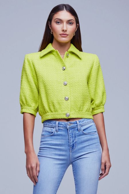 I love this neon lime/yelllow color.  Such a fun pop with light colored jeans or white.  I also added some great L’agence sale jackets 

#LTKFind #LTKFestival #LTKstyletip