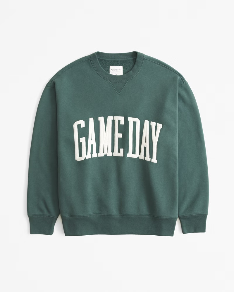 Abercrombie & Fitch Women's Game Day Vintage Sunday Crew in Green - Size XXS | Abercrombie & Fitch (US)