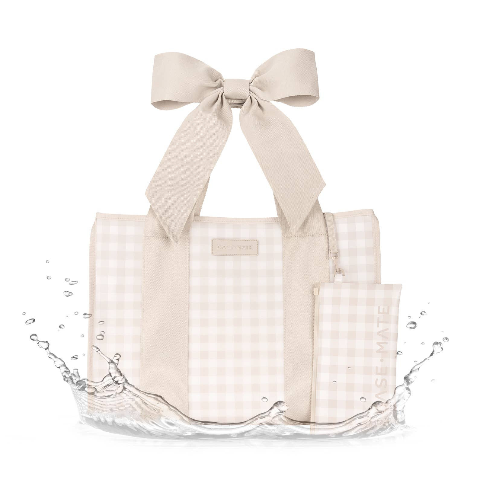 Case-Mate Latte Gingham Bow Jelly Tote Bag | Saltwater Boys Company