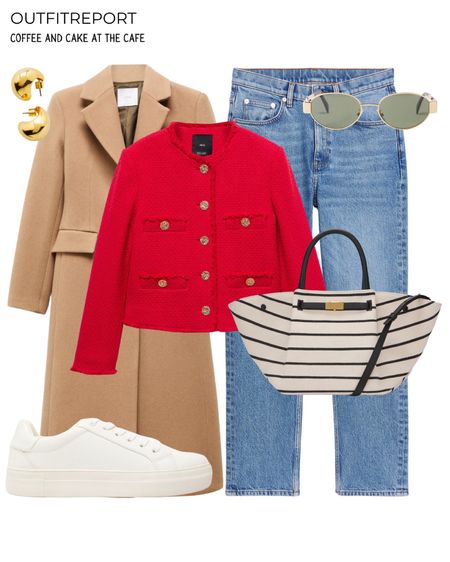 Blue denim jeans tote handbag camel coat jacket cardigan and white trainers sneakers spring outfit 

#LTKitbag #LTKstyletip #LTKshoecrush