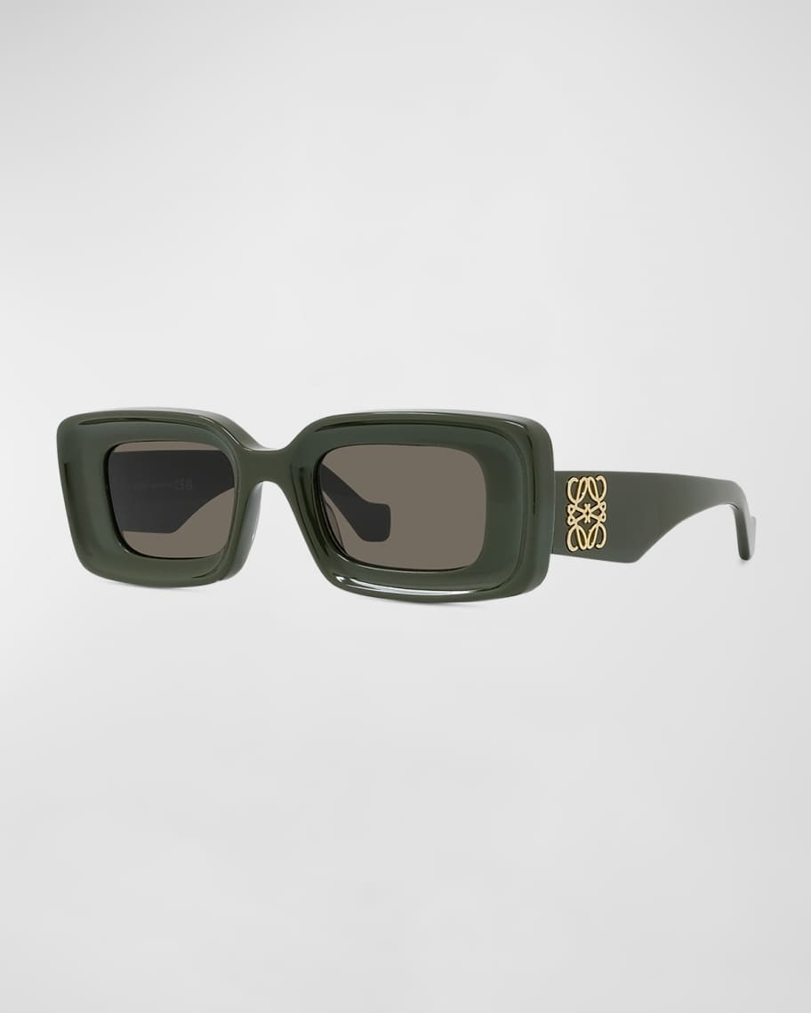 Loewe Anagram Beveled Acetate Rectangle Sunglasses | Neiman Marcus
