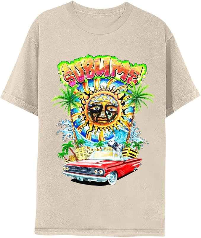 Sublime T Shirt Long Beach CA Adult Natural Short Sleeve 90s Rock Ska Band Vintage Style Graphic ... | Amazon (US)
