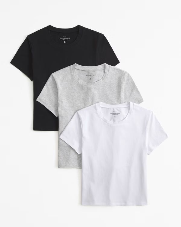 Women's 3-Pack Essential Baby Tees | Women's Tops | Abercrombie.com | Abercrombie & Fitch (US)