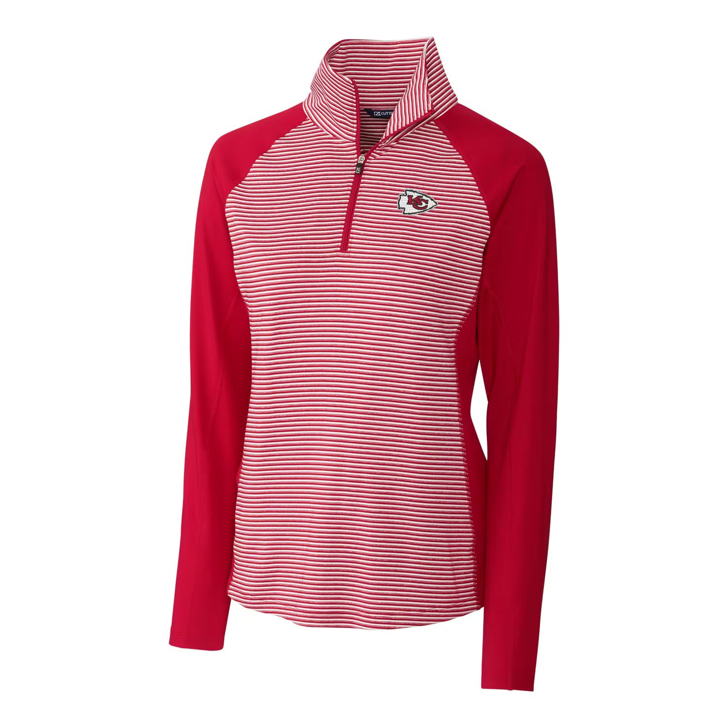 Women's Kansas City Chiefs Cutter & Buck Red Forge Tonal Stripe Half-Zip Pullover Jacket | NFL Shop