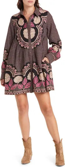 Smell the Roses Long Sleeve Cotton Shirtdress | Nordstrom