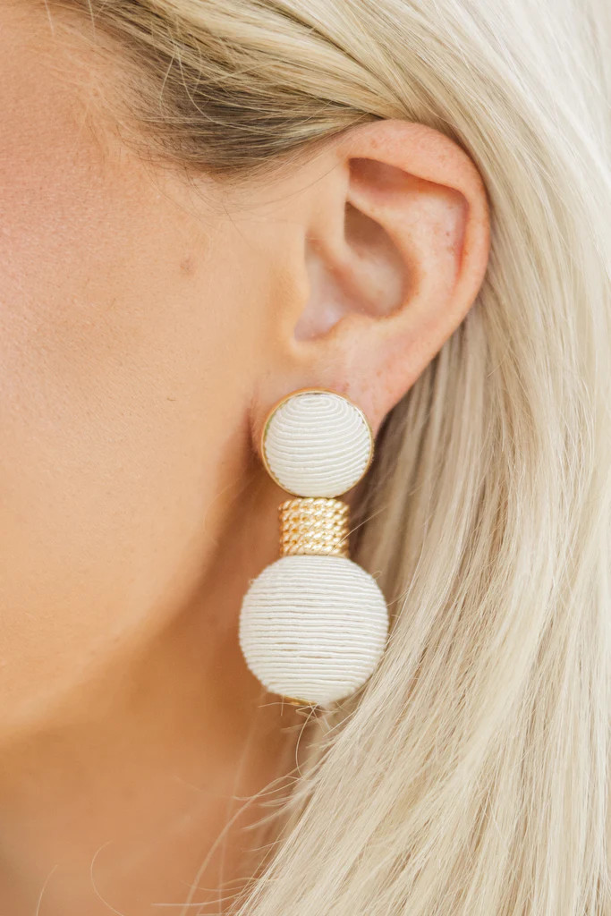 Double Duty White & Gold Drop Earrings | The Mint Julep Boutique