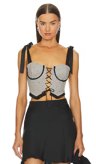 Lyla Bustier Top in Black Heart Check | Revolve Clothing (Global)
