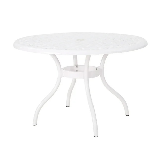 GDF Studio Honolulu Outdoor Aluminum Round Table, White | Walmart (US)