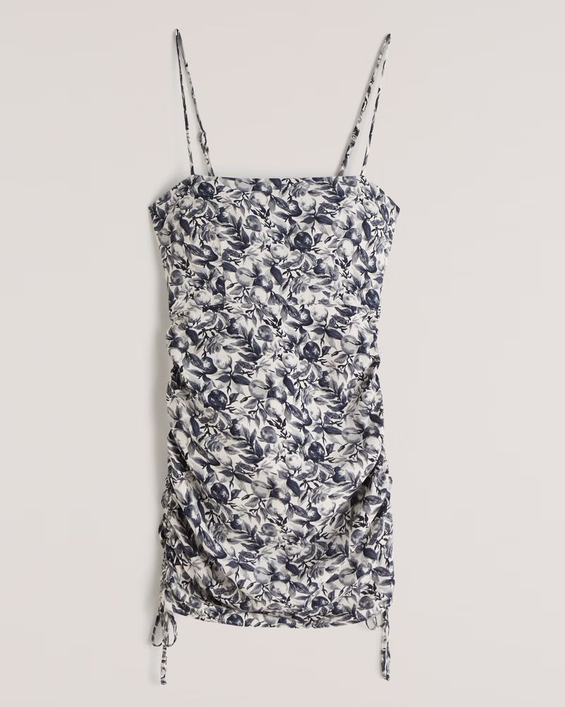 Side-Cinch Ruched Mini Dress | Abercrombie & Fitch (US)