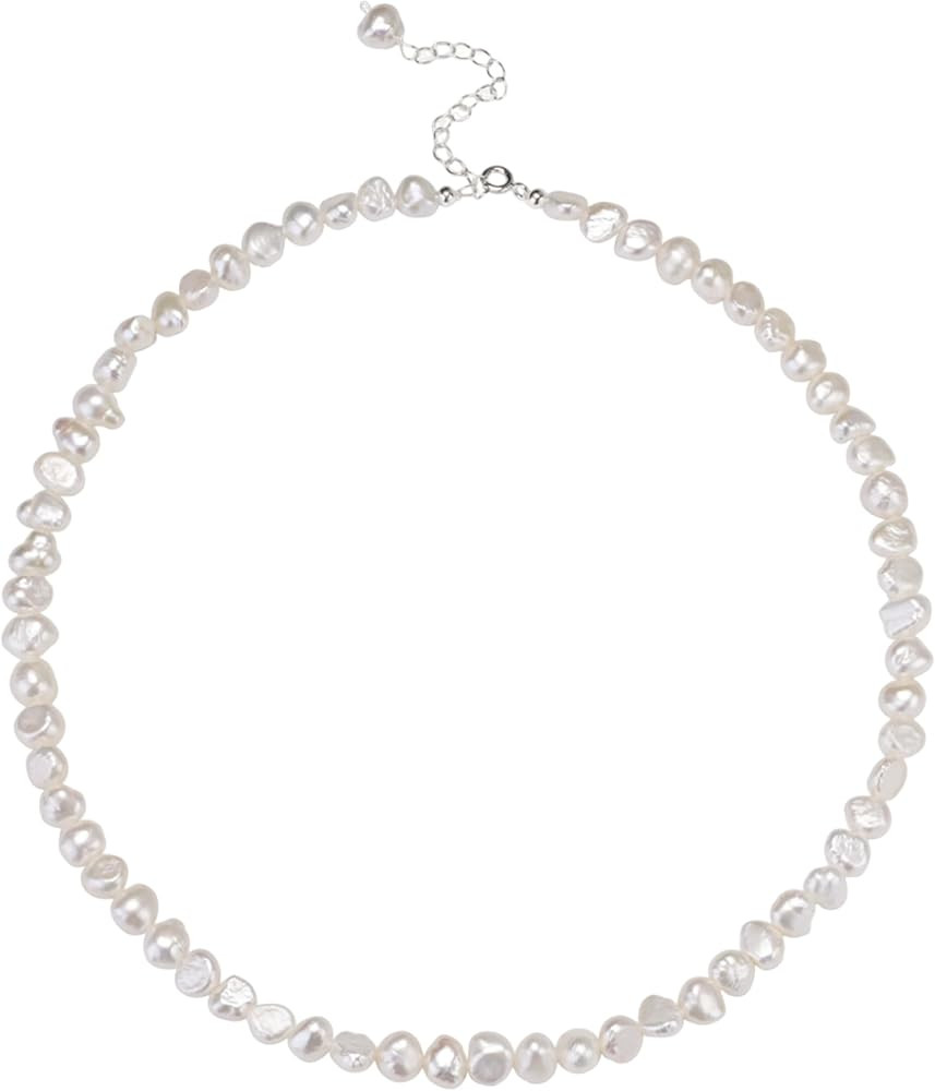 Freshwater Baroque Pearls Strand Choker Necklaces for Women | Amazon (US)