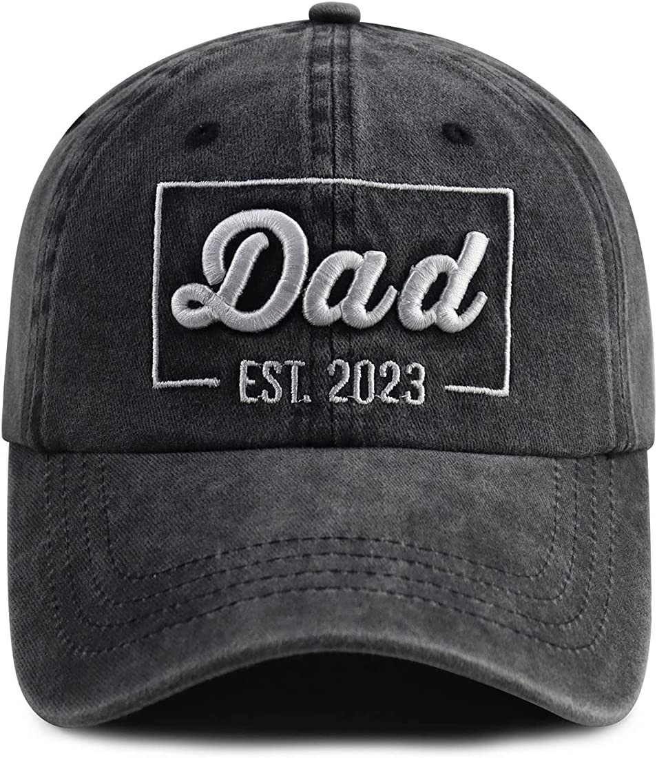 SHANVANKE Funny Dad Est 2023 Hat for Men, Adjustable Washed Cotton 3D Embroidered Daddy Baseball ... | Amazon (US)