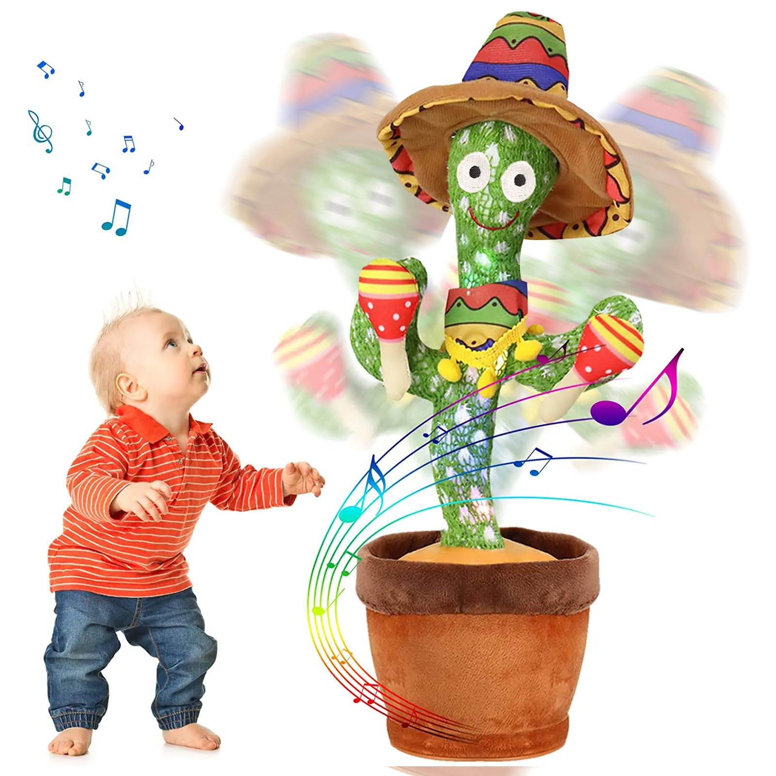 Emoin Talking Cactus Toys Wiggle Dancing Repeat What You Say Singing Mimicking Plush Toy with Lig... | Amazon (US)