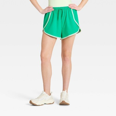 Women's Woven Pop Trim Shorts 3" - All In Motion™ Green S | Target