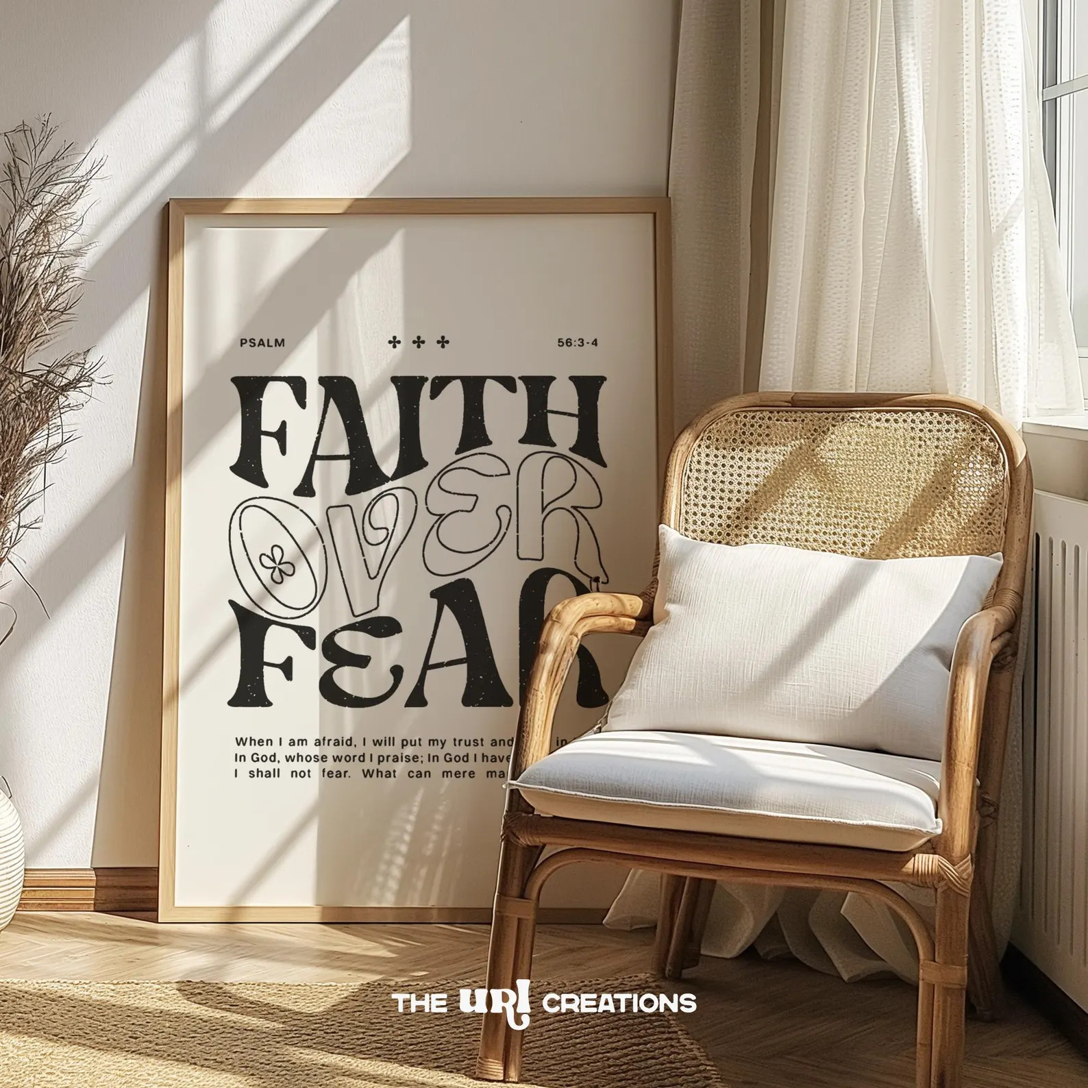 Faith Over Fear Christian Wall Art Printable Bible Verse Poster, Minimalist Motivational Digital ... | Etsy (US)