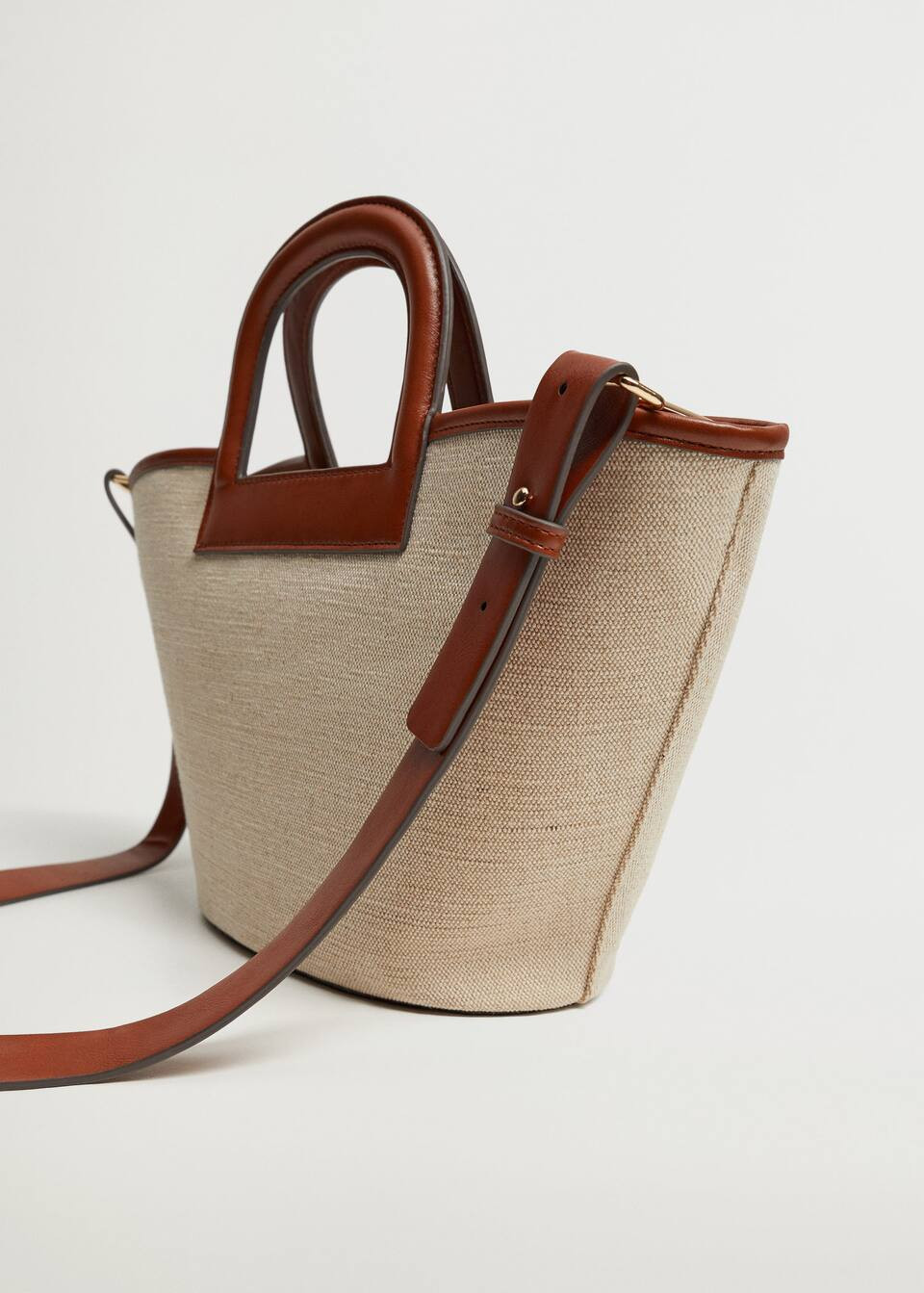 Jute basket bag with pocket | MANGO (US)