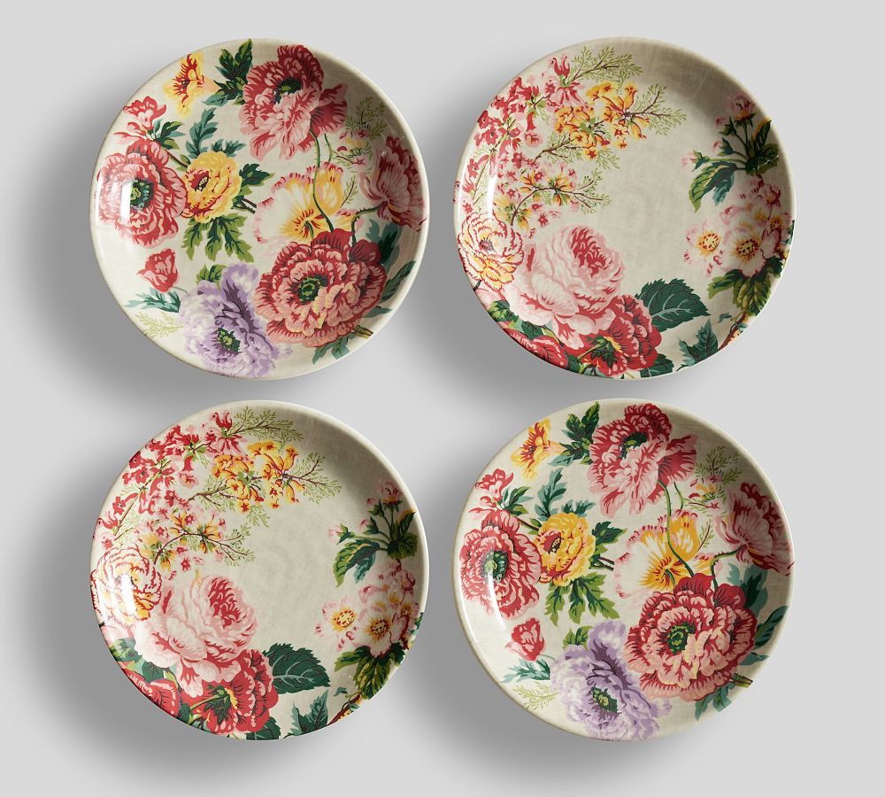 Meadow Floral Stoneware Salad Plates - Set of 4 | Pottery Barn (US)