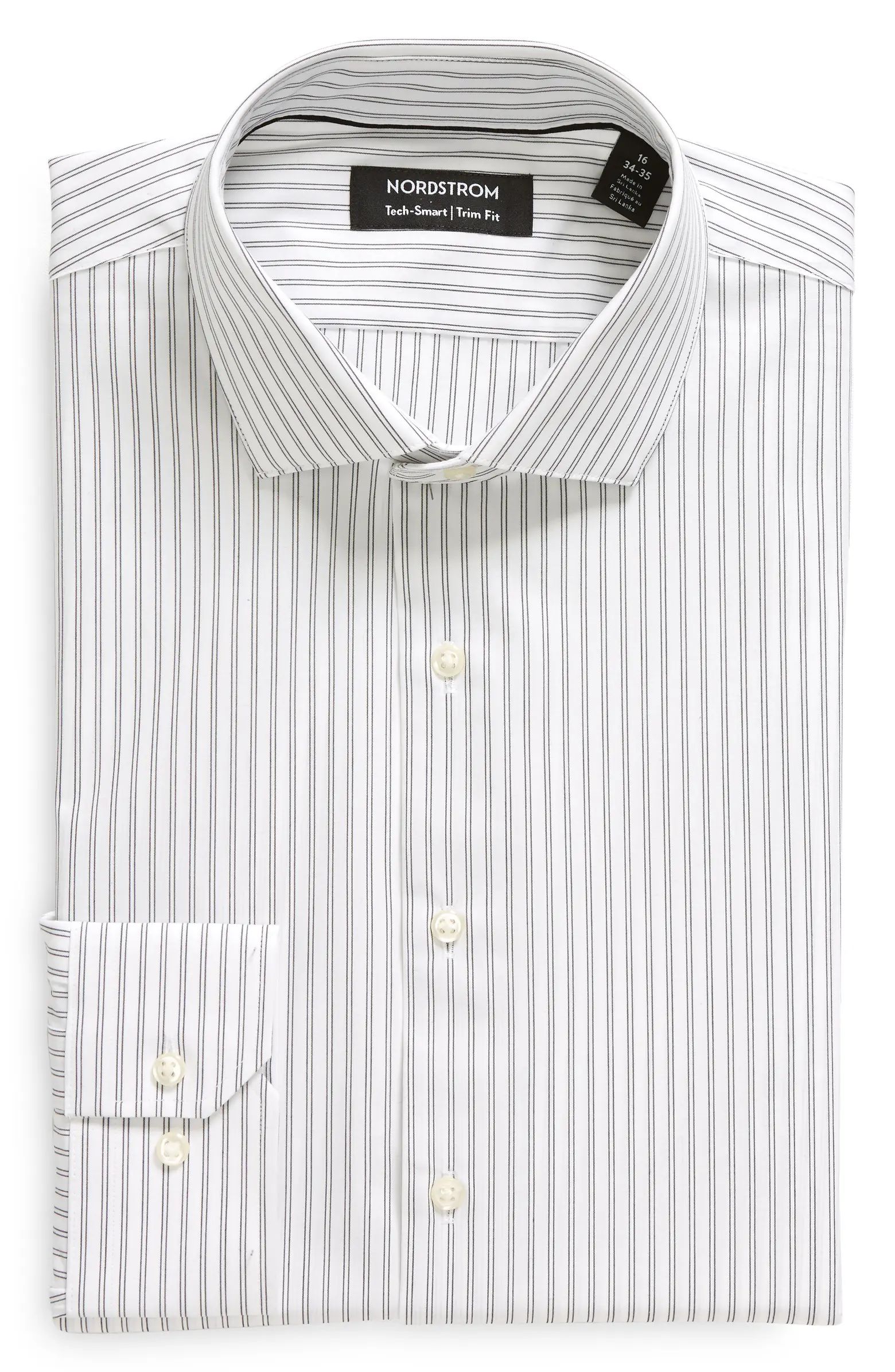 Trim Fit Stripe Tech-Smart CoolMax® Non-Iron Dress Shirt | Nordstrom