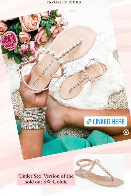 Pearl sandals. SW similar version under $50   

#LTKunder50 #LTKshoecrush