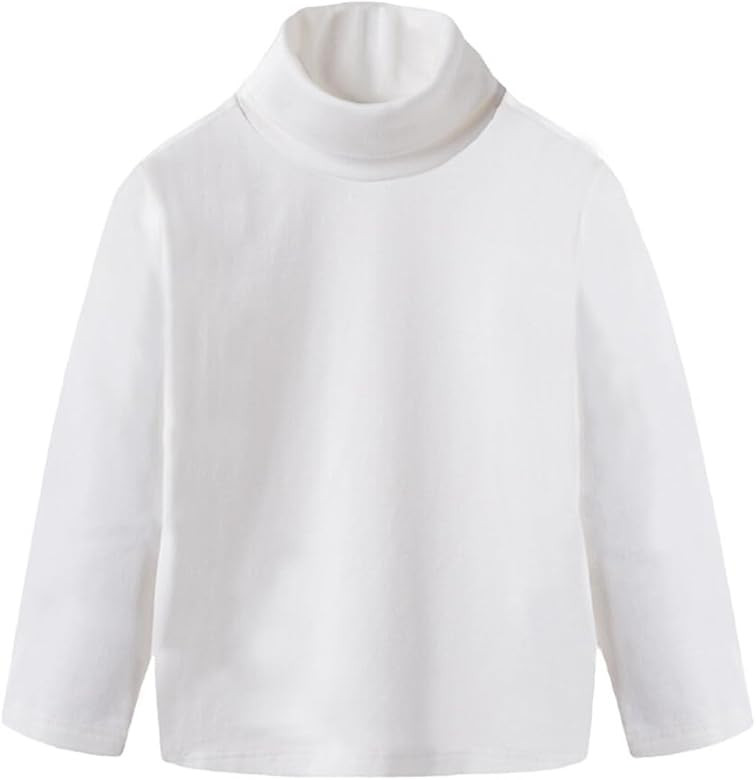 Toddler Baby Girl Boys Basic Solid Color Turtleneck T-Shirt Kid Cotton Long Sleeve Pullover Blous... | Amazon (US)