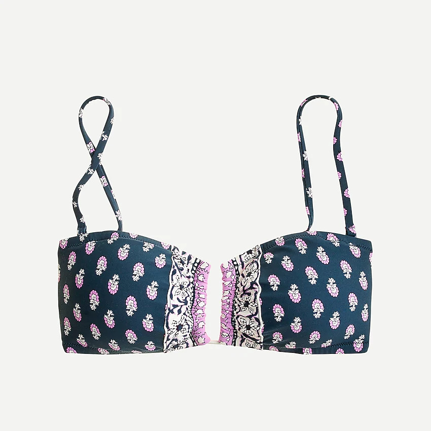 U-front bandeau bikini top in best buds | J. Crew US