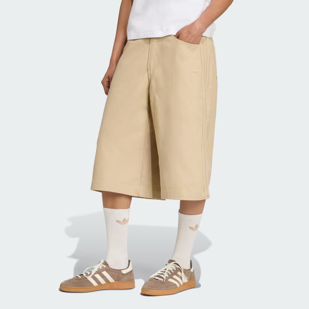 adidas Firebird Utility Jorts Stone Khaki 16 Womens | adidas (US)