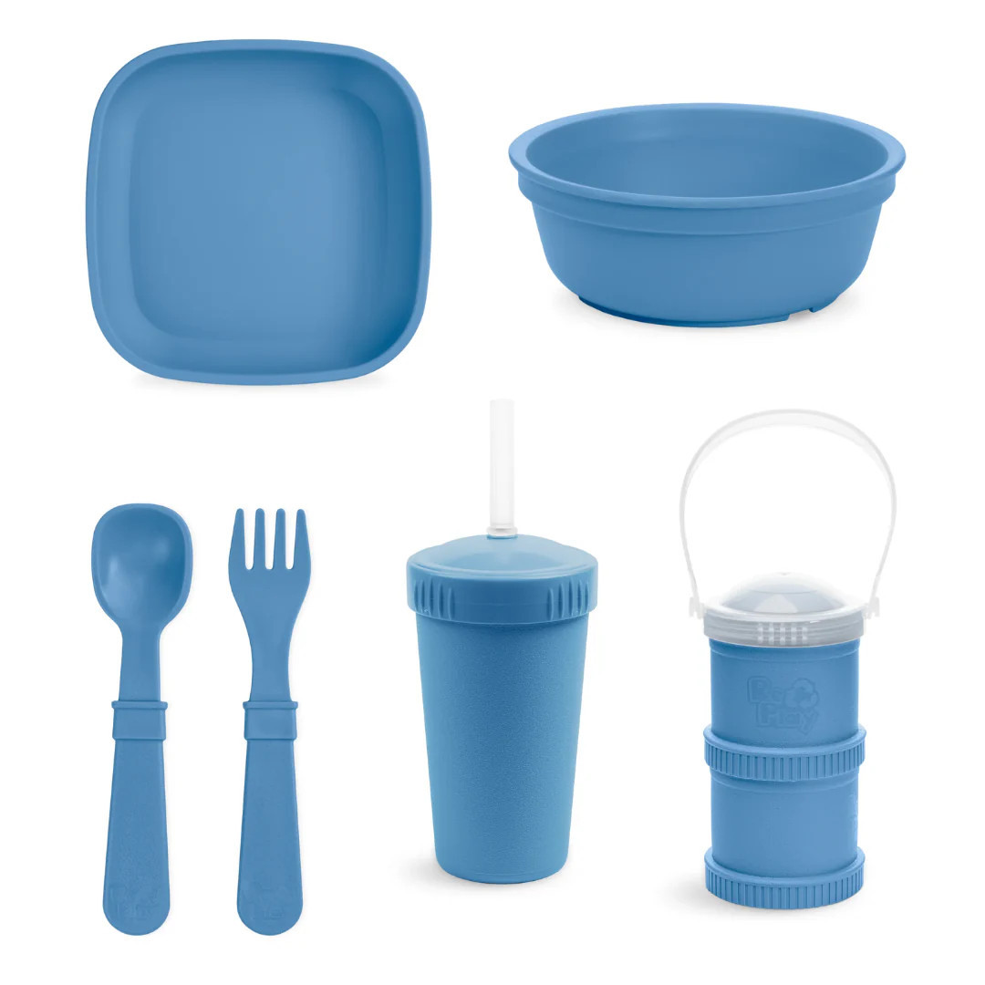 Big Kids Tableware Set - Denim | Re-Play