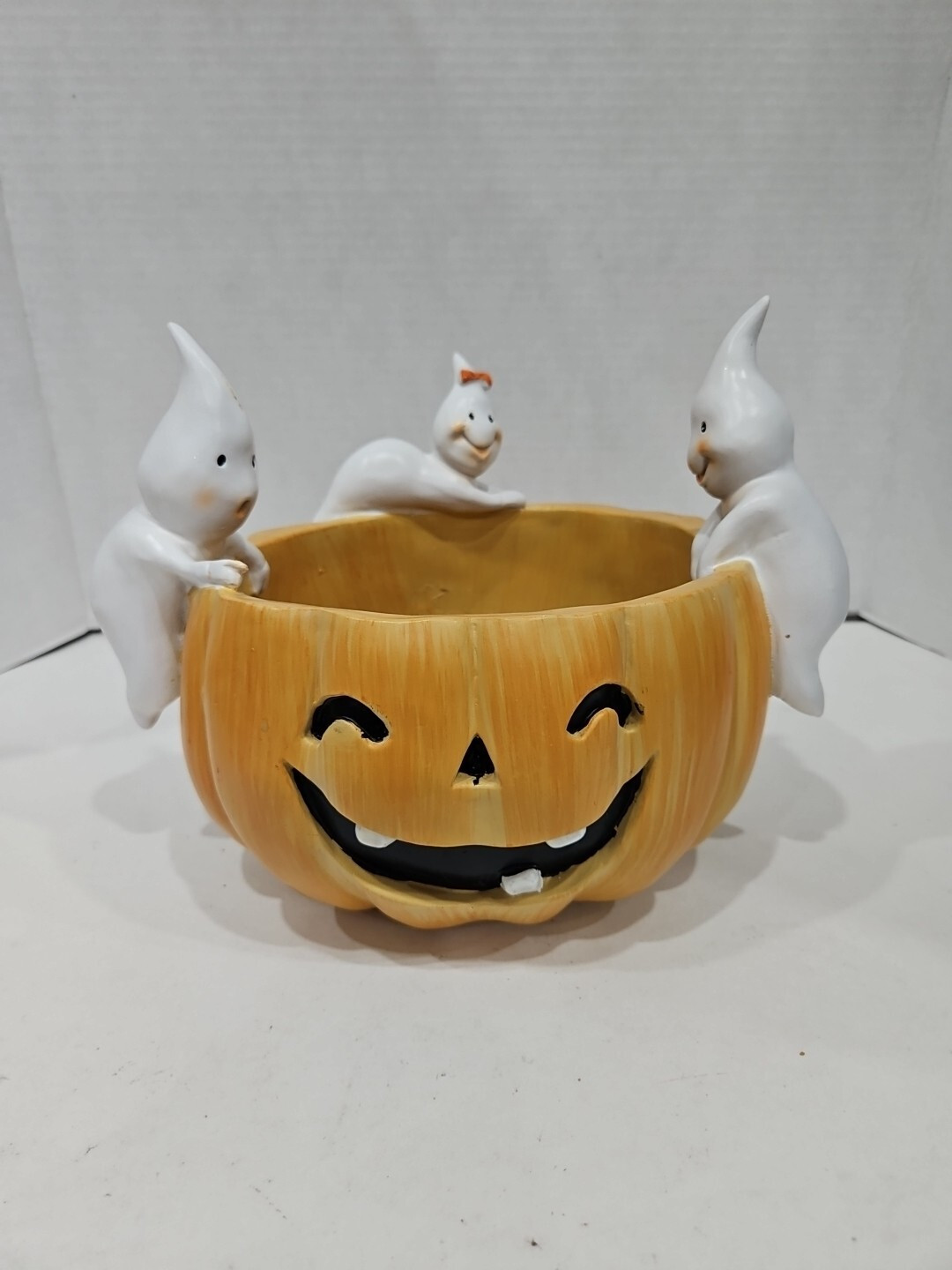 Goblin and Ghoul Halloween Ghost Trio Jack O Lantern Pumpkin Candy Bowl | eBay US