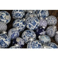 Chinoiserie Chic Inspired Christmas Ornaments, Jumbo Set, Farmhouse Decor, Tree Decoration, Ball, Cl | Etsy (US)