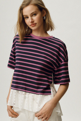 Maeve Twofer Lace Tee | Anthropologie (US)