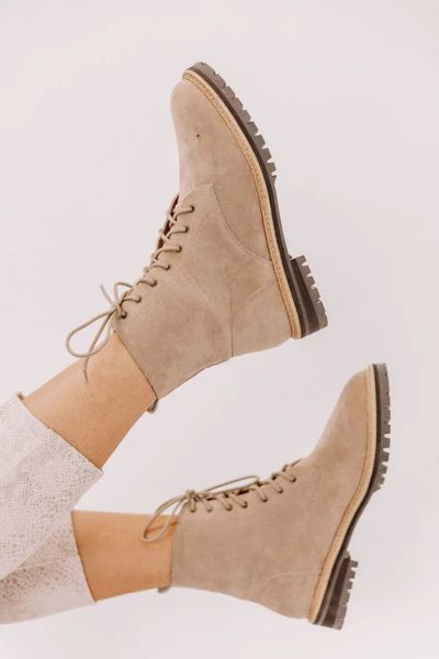 Khaki Ella Combat Boots | Lane 201 Boutique