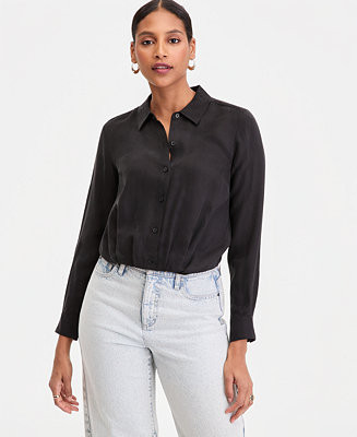 Women's Gathered-Hem Shirt, Macy's Exclusive | Macy's