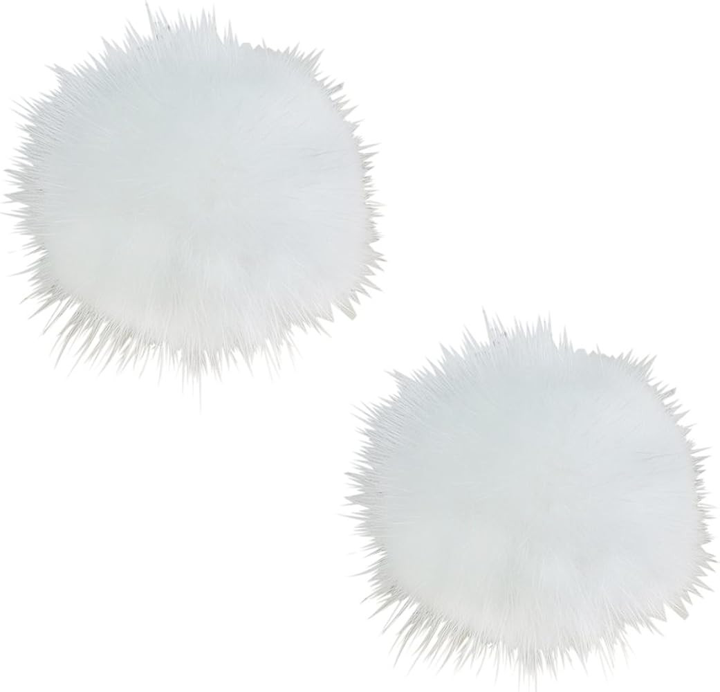 ZAKIA Women' Fluffy Mink Fur Pom Removable Shoe Clips Clutch Wedding Decoration Pack of 2 | Amazon (US)