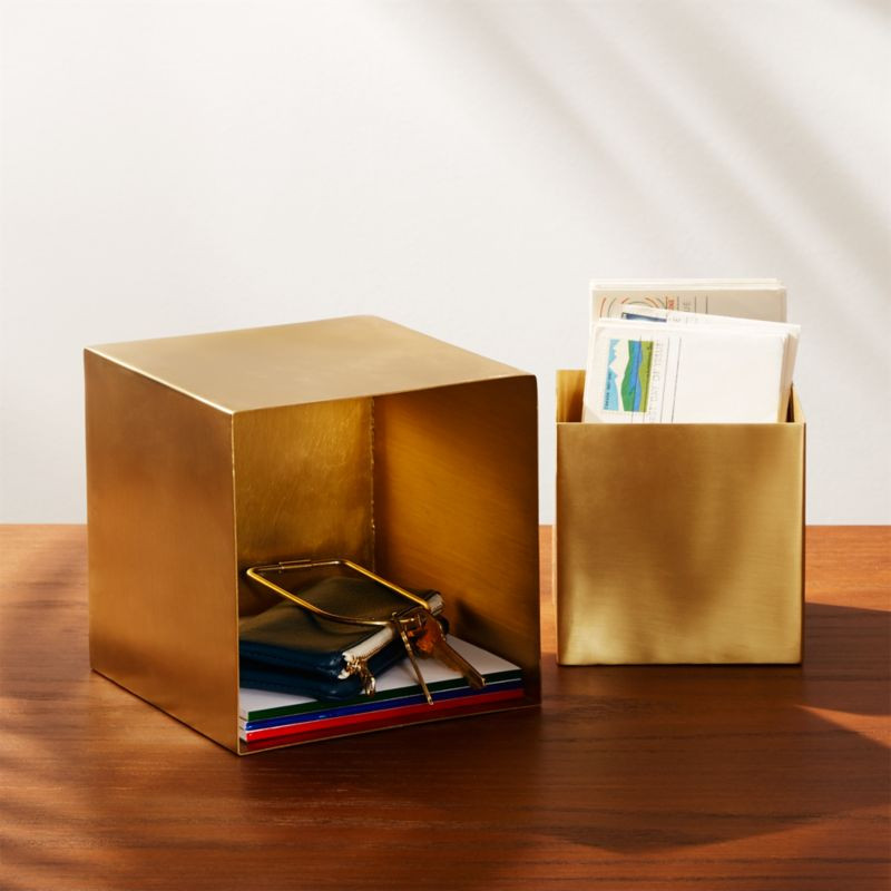 2-Piece Small Brass Storage Boxes + Reviews | CB2 | CB2